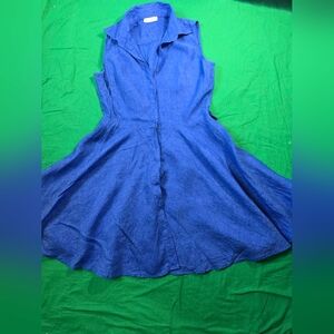 Bric & Brac Blue Linen Dress Size Medium